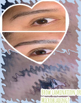 Brow lamination with microblading